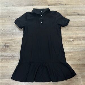 Classic Black tennis / golf collar dress MEDIUM